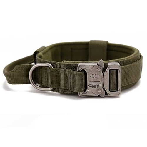 Hundehalsband Trainingshalsbänder Design Hundehalsband für große Hunde Militärisches Hundehalsband für mittelgroße und große Hunde Heimtierbedarf-Halsband-Armeegrün,L(45-55cm) von LORSHEL