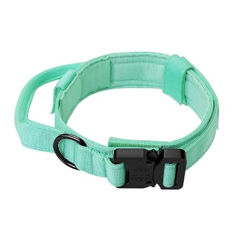 Hundehalsband Trainingshalsbänder Design Hundehalsband für große Hunde Militärisches Hundehalsband für mittelgroße und große Hunde Heimtierbedarf-Halsband-Cyan,L(45-55cm) von LORSHEL