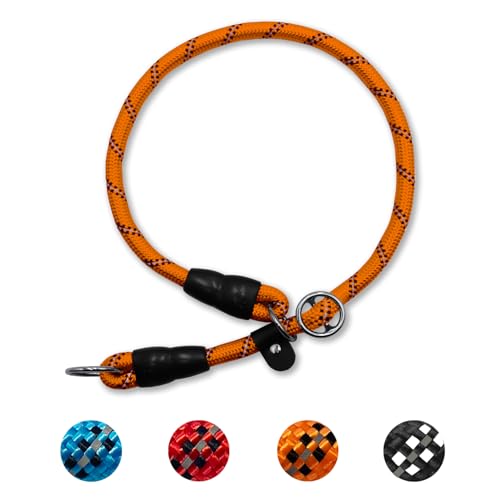 Hundehalsband mit Zugstopper, Dressurhalsung, Nylon Retrieverhalsband Reflektierend Verstellbare Hunde Halsband für kleine und mittelgroße Hunde Training, Breite 0.8 cm, Max Halsumfang 40 cm von LOS ANDES