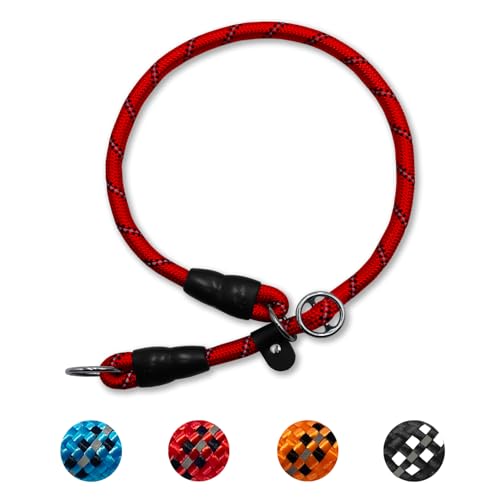 Hundehalsband mit Zugstopper, Dressurhalsung, Nylon Retrieverhalsband Reflektierend Verstellbare Hunde Halsband für kleine und mittelgroße Hunde Training, Breite 0.8 cm, Max Halsumfang 40 cm von LOS ANDES