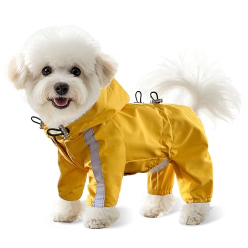 LOS ANDES Regenjacke Hund Wasserdicht für Klein Hunde, Regenmantel Hund, Reflektierend Regenjacke mit Kapuze für Hund, Hunderegenmantel für Hunde Sichere Gassigänge von LOS ANDES