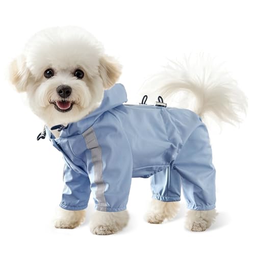 LOS ANDES Regenjacke Hund Wasserdicht für Klein Hunde, Regenmantel Hund, Reflektierend Regenjacke mit Kapuze für Hund, Hunderegenmantel für Hunde Sichere Gassigänge von LOS ANDES