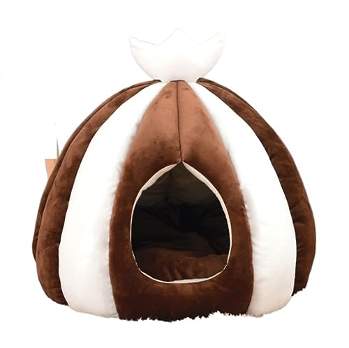 Haustierbett Hundebett Haustierbett, Haustierzelt, Höhlenbett, Bedrucktes Katzenhausbett, Katzennest, Selbstwärmendes, Bequemes Dreieckiges Hundebett Katzenbett Tierbett (Color : D, Size : 50 * 50cm) von LOSTIS