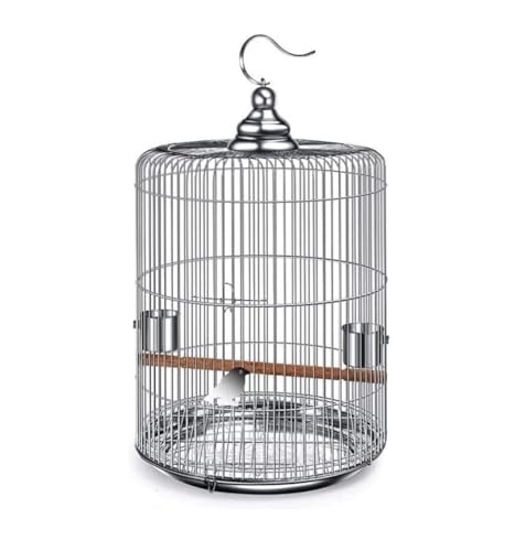 Vogelkäfig Vogelvoliere Vogelkäfig Metall Runde Vogelkäfige Große Hängende Vogelträger Papagei Flugkäfig Für Reise Nach Hause Vogelbauer Vogelhaus(25cm) von LOSTIS