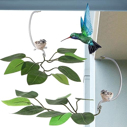2023 Kolibri-Haus, abgehängter Eisen-Baumzweig für Kolibri-Nistung, Kolibri-Nist-Baumzweige Set für Traufe im Freien, Garten (2 Stück) von LOTKEY