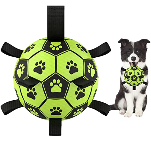 LOTUSWILD Hundeball Hundespielzeug, 15cm Dauerhaft Hundespielzeug Ball mit Griff, Hundeball für Große Kleine und Mittelgroße Hunde - Grün von LOTUSWILD