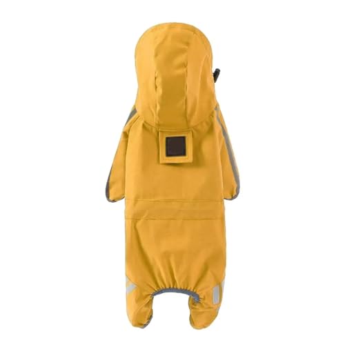 LOUPKC Hunderegenmantel, wasserdicht, reflektierend, mit Kapuze, Haustier-Regenjacke, 4 Beine, leichte Regenponcho-Kleidung for kleine, mittelgroße und große Hunde(M) von LOUPKC