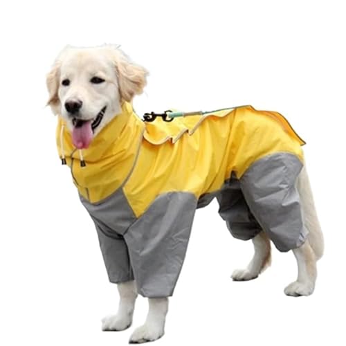 LOUPKC Regenmantel for große Hunde, Kleidung for Welpen, mittelgroße Hunde, wasserdicht, mit vier Ecken, Kapuzenjacke, Poncho, Haustier-Regenmantel(2,24) von LOUPKC