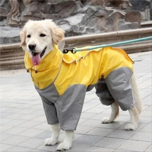 LOUPKC Regenmantel for große Hunde, Kleidung for Welpen, mittelgroße Hunde, wasserdicht, mit vier Ecken, Kapuzenjacke, Poncho, Haustier-Regenmantel(3,26) von LOUPKC