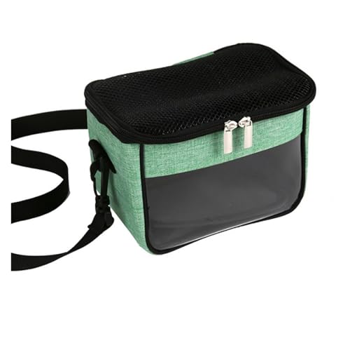 MING SHAN Transportbox for kleine Haustiere, Hamster, leicht, Papageienkäfig, tragbar, Kaninchen, Frettchen, Rucksack, Tasche, Nest for Kleintiere, Haustierzubehör(Green,L) von LOUPKC