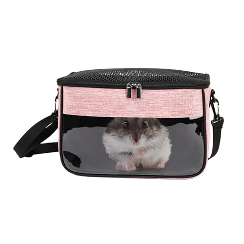 MING SHAN Transportbox for kleine Haustiere, Hamster, leicht, Papageienkäfig, tragbar, Kaninchen, Frettchen, Rucksack, Tasche, Nest for Kleintiere, Haustierzubehör(Pink,XL) von LOUPKC