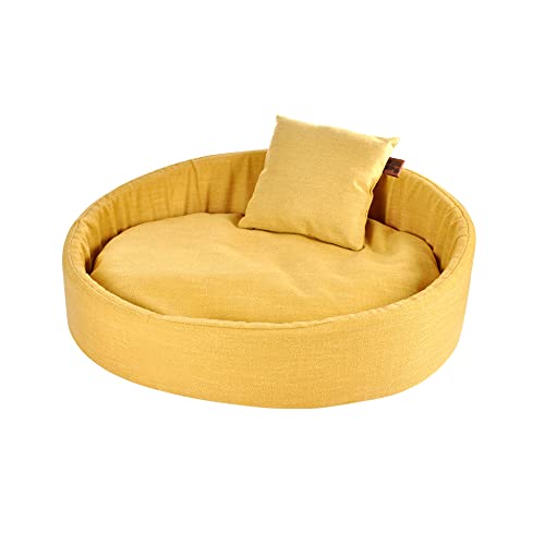 LOVE STORY Korb rund Polyester 80 x 60 x 28 cm Cosy Golden Gelb von LOVE STORY