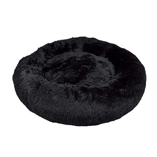 LOVE STORY Rundes Kissen, beruhigend, 95 x 22 cm, Fluffy schwarz von LOVE STORY