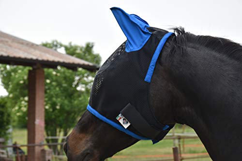 LOVEHORSES Fliegenschutz fürs Pferd – Made in Italy - Netz Standard 100 by Oeko-TEX® Zertifiziert - Widerstandsfähig – Farbige Ohren (Large/Full, Blue Royal) von LOVEHORSES