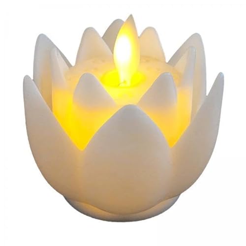 LOVIVER 2X LED Lotus Buddhistische Lampe, LED Teelichter, Kerze, Flackernde Buddhistische Anbetung, Heim Lotus Lampe für Tischfenster, Nachtlichter Im Innen von LOVIVER