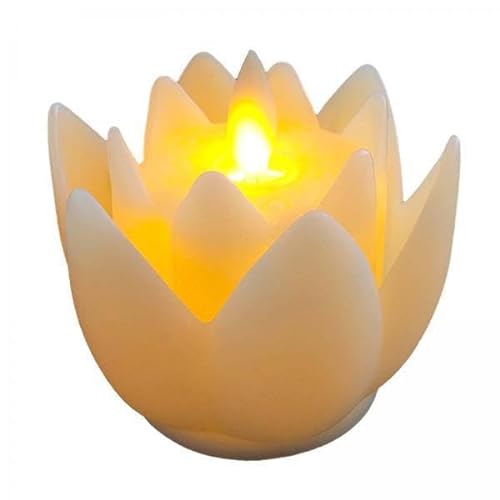 LOVIVER 2X LED Lotus Buddhistische Lampe, LED Teelichter, Kerze, Flackernde Buddhistische Anbetung, Heim Lotus Lampe für Tischfenster, Nachtlichter Im Innen von LOVIVER