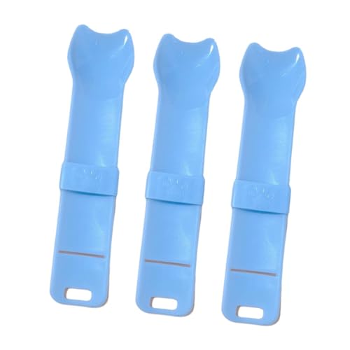 LOVIVER 3X Cat Strip Löffelhalter Cat Strip Feeder Leichtes Heimtierzubehör Multifunktionaler Katzenleckerli-Spender für Püree, Blau von LOVIVER