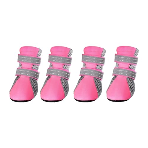 LOVIVER 4 Stück Hundeschuhe, Hundepfotenschutz, verstellbar, wasserdicht, Mesh, atmungsaktiv, weiche Schuhe, Hundestiefel für Teddy-Wandern, L von LOVIVER