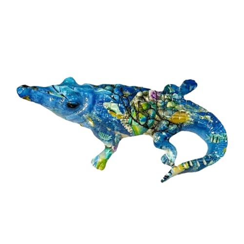 LOVIVER Alligator-Figur, Aquarium-Dekoration, Kunstharz, Geschenk, modernes Ornament, Krokodil-Skulptur, Statue für Wohnzimmer, Bücherregal, klein von LOVIVER