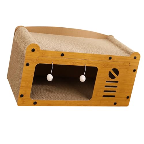 LOVIVER Cardboard Cat House Cat Lounge 2 in 1 Klauen Schleifspielzeug Anti -Scratch -Training und Kratzerbrett Kitty Condo von LOVIVER