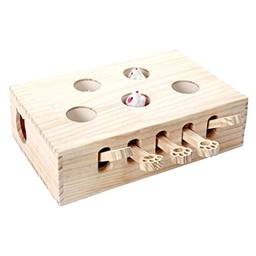 LOVIVER Cat Punch Game Interaktives Holz necken Katzenspielzeug, Haustiertrainingsspielmaschine, Mäuse von LOVIVER