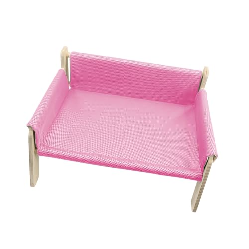 LOVIVER Erhöhtes Katzenbett, Katzenhängematte, Katzenstuhl, waschbar, Katzenruhe, Hängematte, Katzensofa aus Holz für die Heimtierversorgung, ROSA von LOVIVER