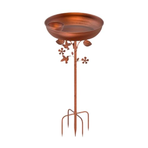 LOVIVER Gartenvogel Badeshof Dekor Eisen Robustes einzigartiges Design mit Pfahl Vogelbad Vogelhäuschen für Outdoor Yards Courtyard Rasen von LOVIVER