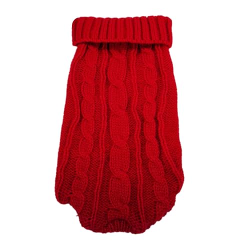 LOVIVER Gestrickter Hundepullover, Hundemantel, Jacke, bequem, Wandern, Urlaub, warm, Wandern, Welpen-Strickwaren, Kostüm, Haustier-Kleidung, rot XS von LOVIVER