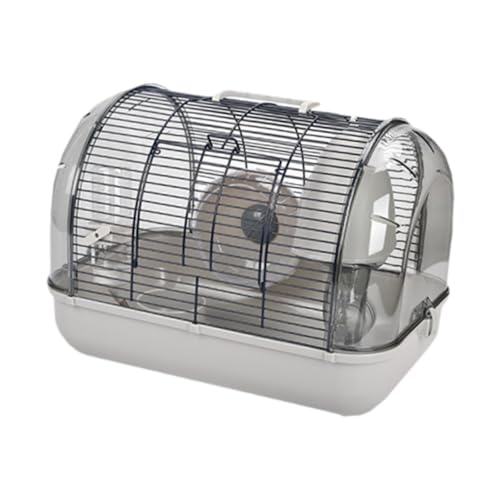 LOVIVER Hamsterkäfig, Transportbox für Haustiere, transparenter Kleintierkäfig mit zu öffnender Oberseite, Chinchillahaus für Mäuse, Kleintiere, Ratten, Grau von LOVIVER