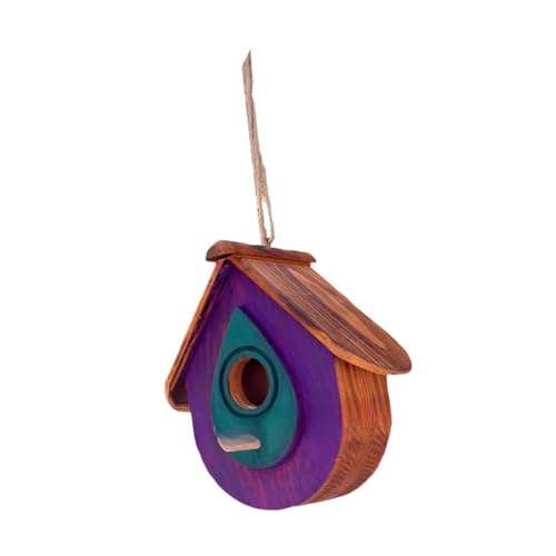 LOVIVER Hanges Vogelhaus außerhalb Gartendekoration für Schlaftaschen Rustikaler Hummingbird für Terrassenbäume Liebhaber Geschenk, Violett von LOVIVER