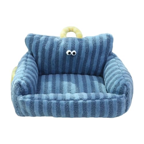 LOVIVER Haustier-Couchbett, Haustier-Schlafkissen, Haustierbett, waschbar, bequemes Haustier-Sofa-Nest, warmes Katzennest für Katzen und Hunde, Blue L von LOVIVER