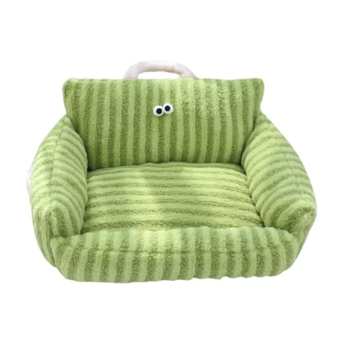 LOVIVER Haustier-Couchbett, Haustier-Schlafkissen, Haustierbett, waschbar, bequemes Haustier-Sofa-Nest, warmes Katzennest für Katzen und Hunde, Green L von LOVIVER