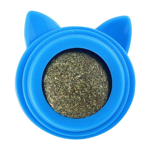 LOVIVER Haustier Katze Katzenminze Ball Spielzeug Katze Ball Spielen für Kleine Mittelgroße Katzen Rotierendes Interaktives Katzenspielzeug Kitty Kauen, Blau von LOVIVER