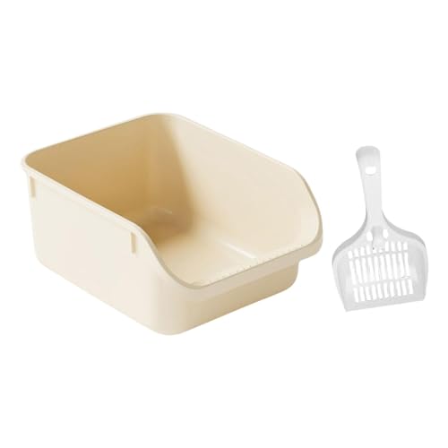 LOVIVER Haustier Katze Toilette Sand Box Kätzchen Toilette Katzenstreu Behälter Tragbare Haustier Liefert Open Top Pet Antihaft Katzentoilette, Beige von LOVIVER