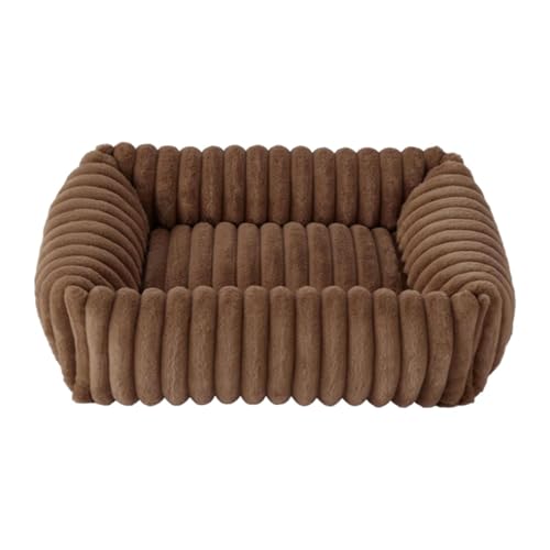 LOVIVER Haustier Katzen Hundebett, Haustier Schlafmatte, Haustierkissen, Süße, Gemütliche Hundehütte, Zwinger, Waschbar, Katzennest, Hundesofa, Welpenbett für, Braun, L von LOVIVER