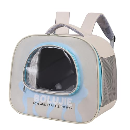 LOVIVER Haustier-Rucksack, Hundetasche, transparentes Fenster, atmungsaktiver Schultergurt, neuartige tragbare Reisetasche, Reisetasche, Tragetasche, Blau von LOVIVER