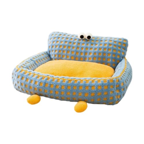 LOVIVER Haustiercouch, Hundesofa, Nestdekoration, modisches Spielen, süße Katzencouch, Bett, Lounge für Zuhause, Innenbereich, Welpen, Haustierhunde, Blau Groß von LOVIVER