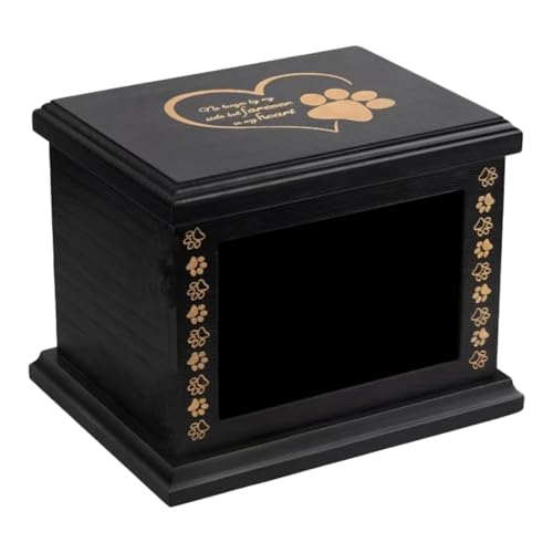 LOVIVER Haustierfäder Urne Haustierhund Urnen für Ashes Begräbnis Gedenken an Souvenir Geschenke Holzversorgungen Gedenkbox Pet Memorial Urne von LOVIVER