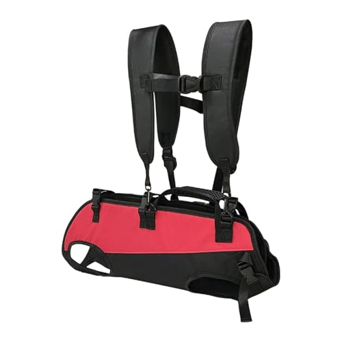 LOVIVER Hundetragetasche mit Beinen nach außen, doppelte Schultergurte, Reisetasche, Haustier-Tragerucksack für Camping, Reiten, Wandern, Outdoor-Reisen, Schwarz Rot, l von LOVIVER