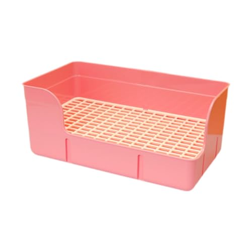 LOVIVER Kaninchenstreu für Käfignetzstreu Pan Corner Toilettenkasten Eckpfanne für Frettchen kleine Tiere Käfigzubehör, Rosa von LOVIVER