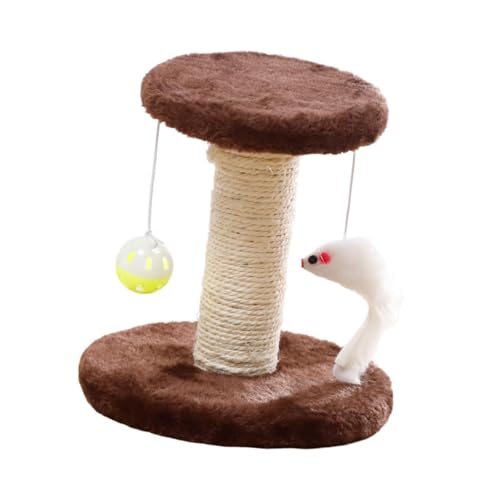 LOVIVER Katzenkratzbaum, Sisal-Katzenklettergerüst für Hauskatzen mit Spielzeugball, Haustierbedarf, Kätzchen-Kratzturm als Heimdekoration, Braun von LOVIVER