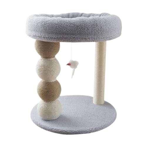 LOVIVER Katzenkratzbaum für kleine Katzen, kleine Katzenbaummöbel mit Spielzeugball, Katzenspiel, interaktives Katzenspielzeug, Sisal-Katzenkratzbaum, Blau von LOVIVER