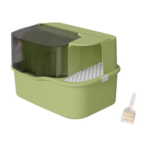 LOVIVER Katzentoilette Jumbo Katzentoilette Großer Flur Sandkasten mit hohen Seitenwänden Katzentoilette Sandkasten für alle Arten von Katzenstreu, GrÜn von LOVIVER