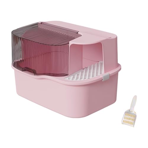 LOVIVER Katzentoilette Jumbo Katzentoilette Großer Flur Sandkasten mit hohen Seitenwänden Katzentoilette Sandkasten für alle Arten von Katzenstreu, Rosa von LOVIVER