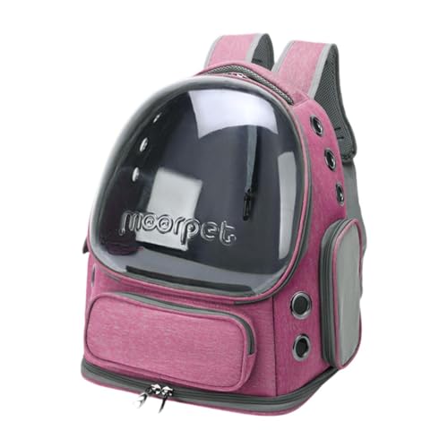 LOVIVER Katzentrage-Rucksack, Katzenblase für Katzen und kleine Hunde, Weltraumkapsel-Tasche, Haustier-Rucksack für Outdoor-Aktivitäten, Rosa von LOVIVER