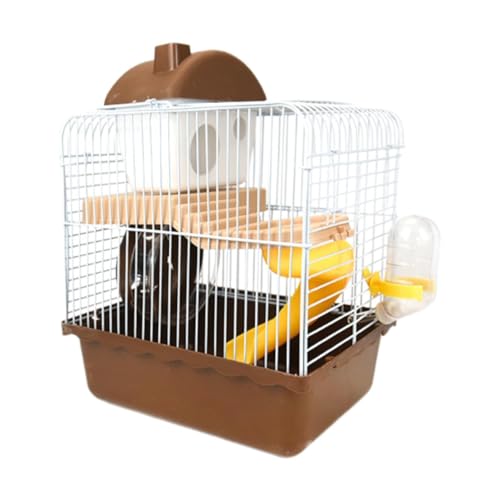 LOVIVER Kleinstierträger Käfig Carry Case 9.06 "x6.69''x11.81 Hamster Cage Travel Carrier für Eichhörnchenmäuse Gerbils Hedgehog, Braun von LOVIVER