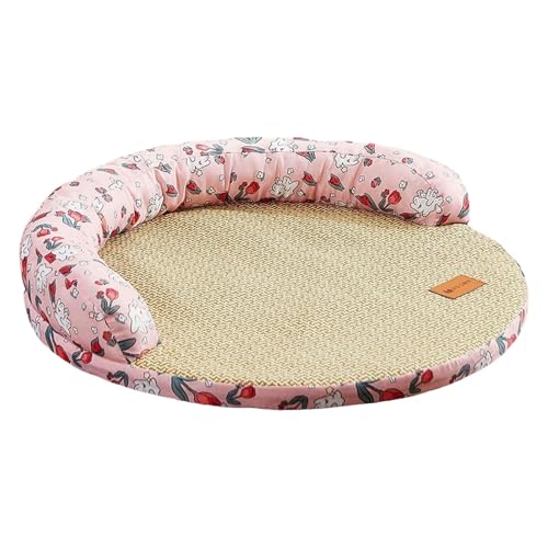 LOVIVER Kühlendes Hundebett für den Sommer, waschbares Katzenkissen, Haustierkissen, kühlendes Haustiernest, selbstkühlendes Kissen für Katzen und Welpen, M und Pink von LOVIVER