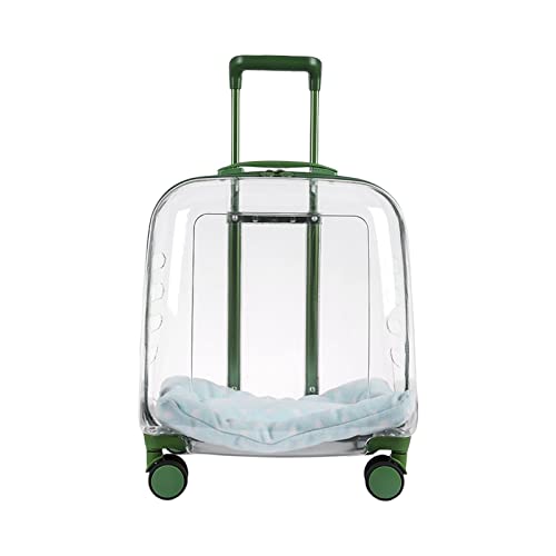 LOVIVER Langlebiger Haustier-Trolley, verstellbare Universalräder, Katzentragetasche, multifunktionale Gepäckhandtasche für Hunde, Kätzchen, Reisen, Outdoor, Vollständig transparent von LOVIVER