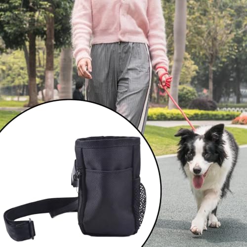 LOVIVER Leckerli-Tasche für Hunde, Tasche zum Spazierengehen mit Kordelzug, große Kapazität, Leckerli-Tasche für Hunde, Trainingstasche für den täglichen, Schwarz von LOVIVER