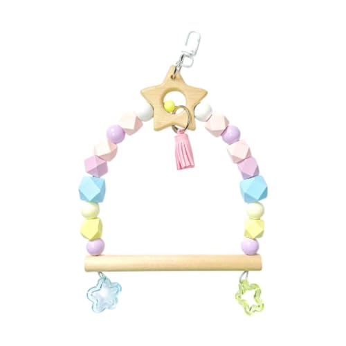 LOVIVER Papageienkau Spielzeug Vogelkäfig Hängende Ringe Haustier Hanging Ladder Bridge Hängematte Käfig Spielzeug Cockatiels Sittiche Kleine Vögel, Stern von LOVIVER